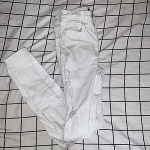 white high-waisted whipped jeans